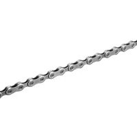 Silver Shimano CN-M8100 XT 12-speed bike chain with 126 links and quick link feature.