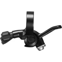 Black Shimano SL-MT500-L seatpost lever with adjustable band, ergonomic grip, and sleek design for left hand use.