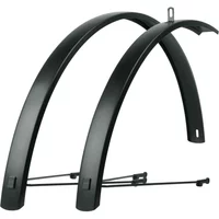 Black SKS Edge AL 28 inch aluminium mudguard set with curved design and mounting hardware.