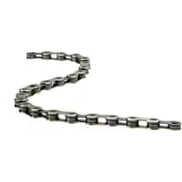 Silver SRAM PC 1130 11-speed bike chain with Powerlock, featuring interlocking metal links in a zigzag layout.