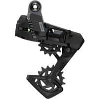 Black SRAM Rival 1x AXS XPLR E1 13-speed rear derailleur, angular design, max 46T capacity, no battery included.