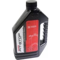 Black 1-litre bottle of Sram RockShox Suspension Oil 10WT with red and white label, ergonomic handle, and black cap.