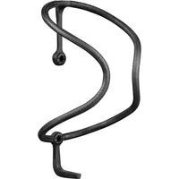 Black carbon fiber bottle cage with a sleek, tubular design and minimalist structure for gravel bikes.