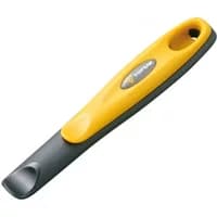 Yellow and black Topeak Shuttle Tyre Lever 1.2 Tool with ergonomic handle and hole for hanging.