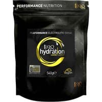 Black Torq HYDRATION 540g pouch with yellow logo, labeled "Performance Electrolyte Drink" and "Vegan" icon.