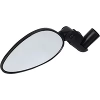 Black Zefal Cyclop bike mirror with oval shape, adjustable arm, and sleek design.