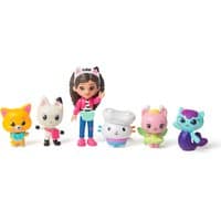Gabby's Dollhouse Cat-venture Crew 6 Figure Pack with colorful cat characters and a girl figure in a pink jacket.