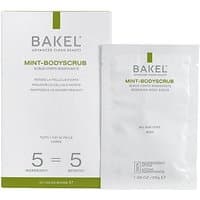 Bakel Mint-Bodyscrub box with sachet, white packaging, green accents, exfoliating body scrub, 6 x 30 g.