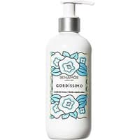 Benamor Gordissimo Body Lotion 300 ml, white bottle with pump, floral design in blue and green accents.