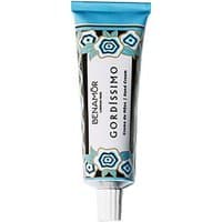 Benamor Gordissimo Hand Cream 30 ml, white tube with blue floral design and black accents.
