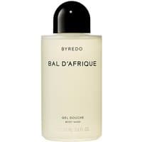 Byredo Bal d'Afrique Shower Gel 225 ml, clear bottle with black cap, minimalist label design