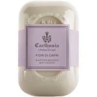 Carthusia Fiori di Capri soap, 125g, white oval bar with purple label and embossed logo.