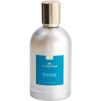 Silver bottle of Vanille Passion Eau de Parfum with blue label and gold cap by Comptoir Sud Pacifique.