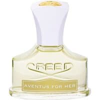 Creed Aventus For Her Eau de Parfum 30 ml bottle, clear glass with gold label and white cap.