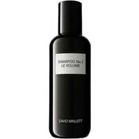 Black bottle of David Mallett Shampoo N2, 250 ml, with white label and black cap.