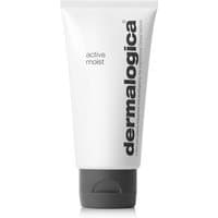 White Dermalogica Active Moist tube, black cap, bold black text, 100 ml moisturizing face cream for oily skin.