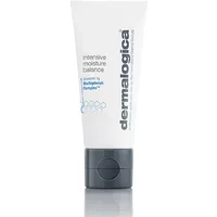 White Dermalogica face cream tube with gray cap, labeled "Intensive Moisture Balance" for dry skin.