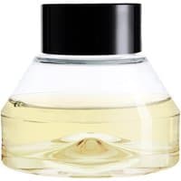 Clear glass bottle with black cap, containing yellow liquid, Diptyque 34 Boulevard St Germain Diffuser Refill 75 ml.