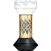 Diptyque Baies Diffuser 75 ml with black base, gold-patterned middle, and clear top.