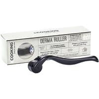 Black Ecooking derma roller with ergonomic handle, packaged in white box with text and logo.