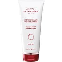 White Esthederm moisturizing body cream tube with red text and logo, 200 ml size, red cap at the bottom.