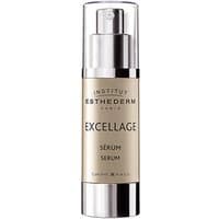 Esthederm Excellage Serum 30 ml, sleek silver and beige bottle with pump dispenser, anti-aging face serum for all skin types.