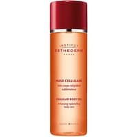 Orange Esthederm Huile Cellulaire bottle, 125 ml, with red cap and gold lettering, nourishing body oil.