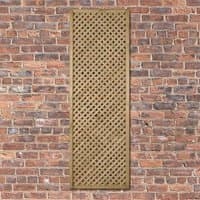 Forest Wisley Diamond Lattice Trellis Panel, rectangular wood frame with crisscross pattern, 5'11" x 1'11".
