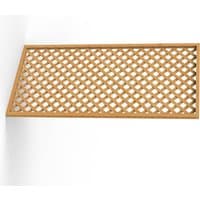 Wooden diamond lattice trellis fence topper, rectangular 6' x 3', natural finish, by Forest Garden.