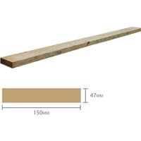 Forest Deck Joist pack of 5, light brown wood, 47mm x 150mm x 2400mm, rectangular planks with smooth finish.