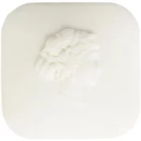White square Fragonard cleansing body soap with embossed floral design, 150 g.
