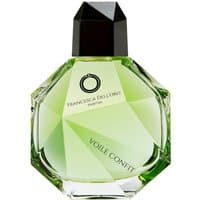 Green geometric bottle of Francesca dell'Oro Voile Confit Unisex Citrus Eau de Parfum, 100 ml, with black cap.