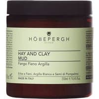 Brown jar of Hobe Pergh Hay and Clay Mud, 200 ml, with green label and black text.