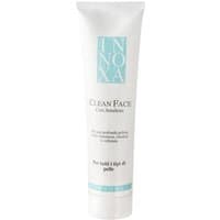 White tube of Innoxa Clean Face 80 ml nourishing face cream with blue logo and text for all skin types.