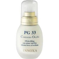 Innoxa PG 33 Anti Aging Eye Cream, 30 ml white bottle with gold pump and clear cap, blue and gold text.