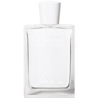 Clear rectangular bottle of Juliette has a Gun White Spirit perfume, white cap, embossed text on front.