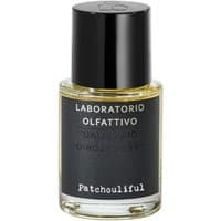 Laboratorio Olfattivo Patchouliful perfume, 30 ml bottle, black cap, dark label with white text, unisex woody scent.