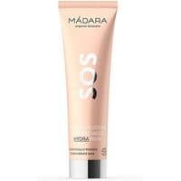Peach-colored tube of Madara SOS Hydra Moisture+Radiance Mask, 60 ml, with white text and silver cap.