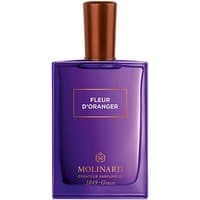 Purple Molinard Fleur d'Oranger Eau de Parfum bottle, 75 ml, with copper cap and white text on the front.
