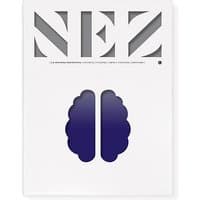 Nez Magazine Edition 6 with bold gray "NEZ" text and blue abstract brain design on white cover.