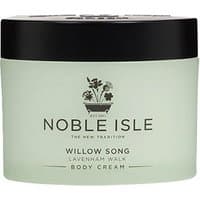 Noble Isle Willow Song Body Cream 250 ml, pale green jar with black lid and floral logo.