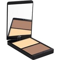 Nouba To Sculpt Pressed Foundation 25, dual-tone compact with mirror, featuring light and dark shades in black casing.
