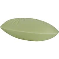 Green oval Ortigia Fico d'India olive soap with embossed leaf design, 100 g bar for cleansing hands.