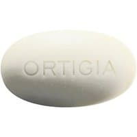 Creamy white oval soap with "ORTIGIA" embossed, 40g, for cleansing hands.