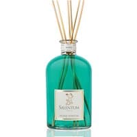 Teal glass bottle Salentum marine diffuser with wooden reeds and silver cap, 500 ml.