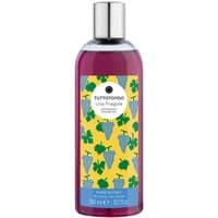 Purple Tuttotondo Uva Fragola shower gel in a clear bottle with grape pattern and silver cap, 300 ml.