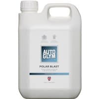 White 2.5L Autoglym Polar Blast bottle with handle, blue label, and screw cap.