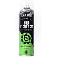 Muc-Off Bio Degreaser 500ml spray can, black and green design with gear graphic and biodegradable label.