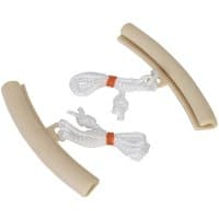 Beige Sealey rim protectors with curved design and white ropes, set of two.