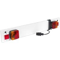 White Sealey 12V trailer board with red and amber lights, black cable, and plug for bicycle carriers.